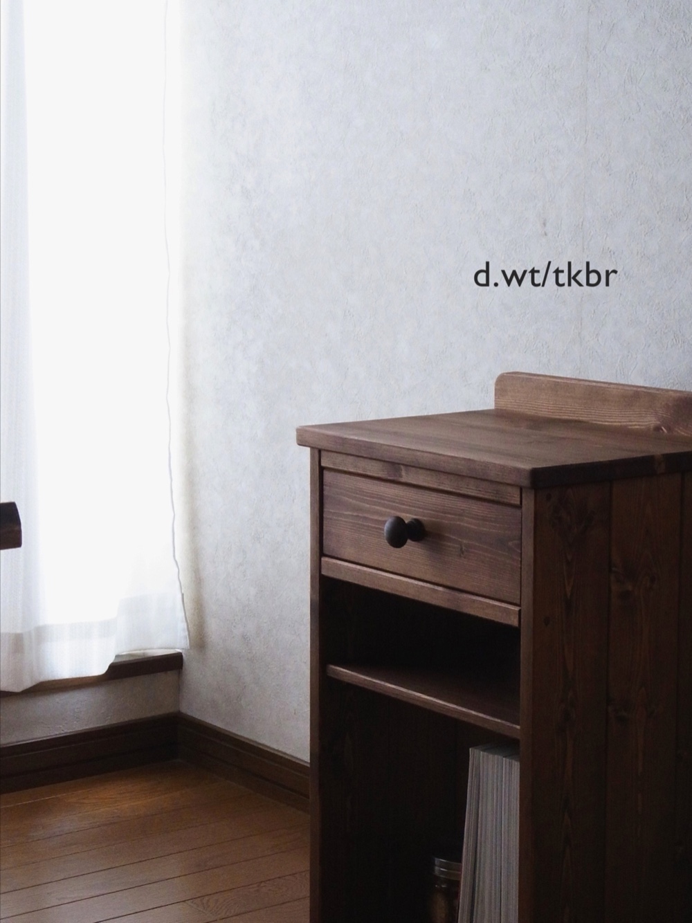 ★再販★◻︎#.75 1drawer+shelf sidetable (d.wt/tkbr)