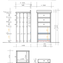 「coco様ご予約品 #.order 3drawer+shelf cabinet (d.wt.tkbr)」 1枚目の画像