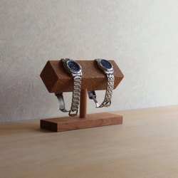 ☆ご予約販売開始☆…▪️コルクと栗の腕時計スタンド M 4枚目の画像