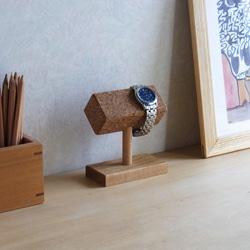 ★再販★ ▪️コルクと桜の腕時計スタンド S 1枚目の画像