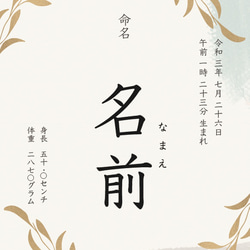 14 手書きシリーズ／ベビーポスター・命名書　お祝い/プレゼント/インテリア/記念/記録 2枚目の画像