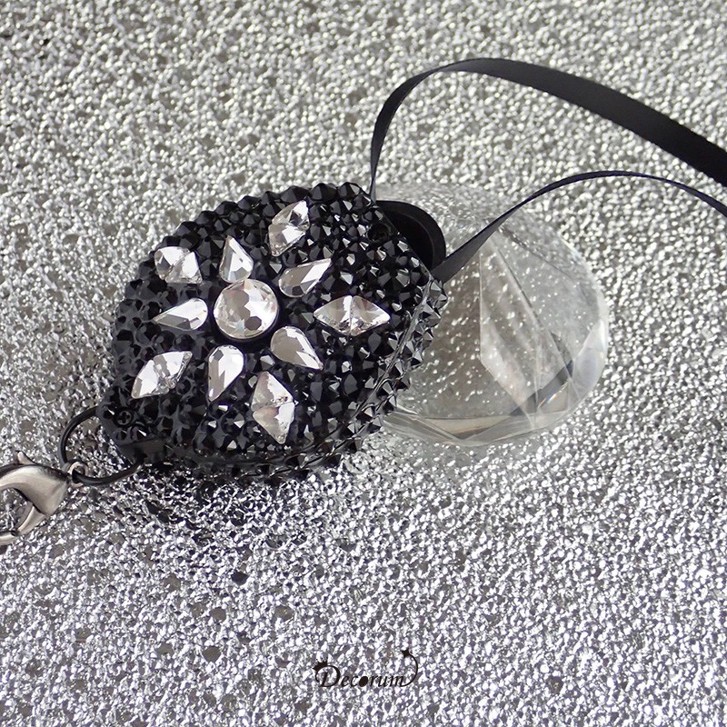 Black Happy Star（片面）ネックストラップ 　IDホルダー