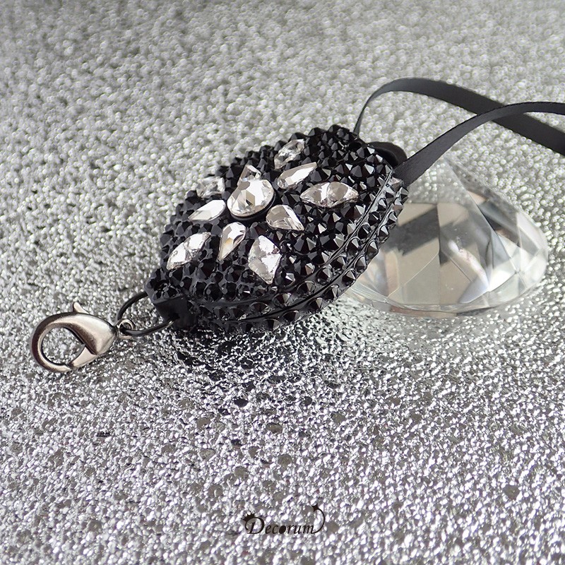 Black Happy Star（片面）ネックストラップ 　IDホルダー