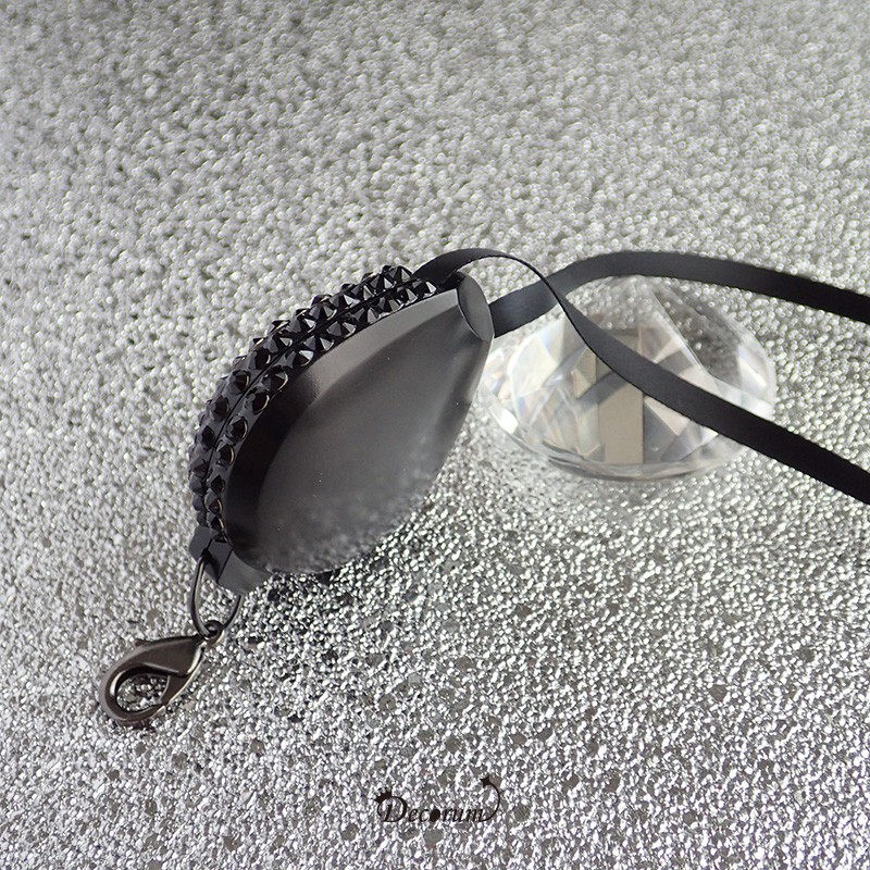 Black Happy Star（片面）ネックストラップ 　IDホルダー