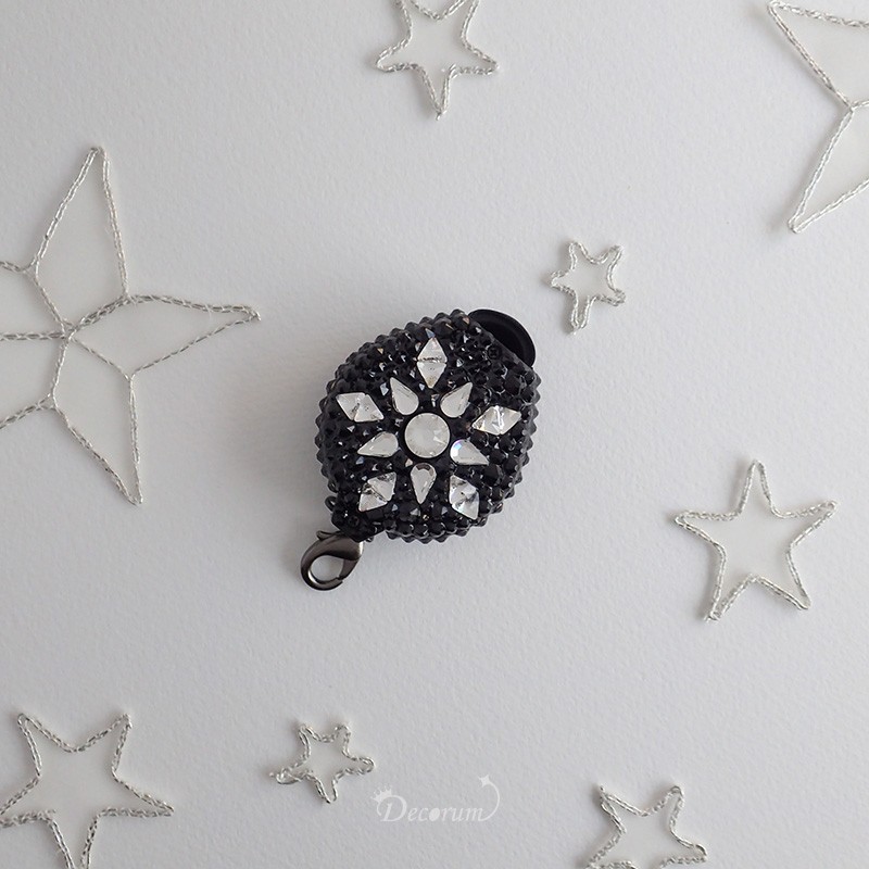 Black Happy Star（片面）ネックストラップ 　IDホルダー