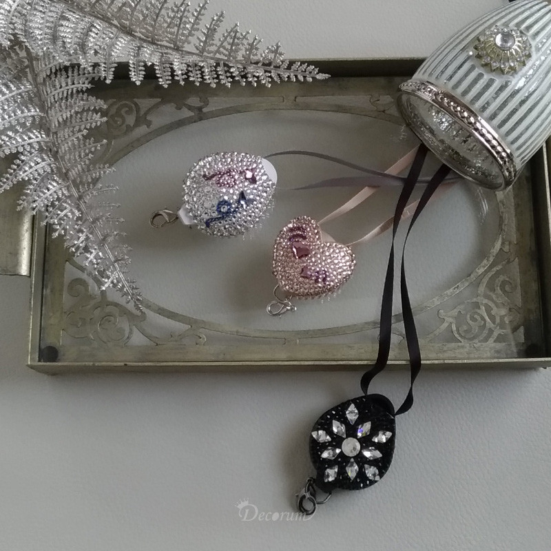 Black Happy Star（片面）ネックストラップ 　IDホルダー