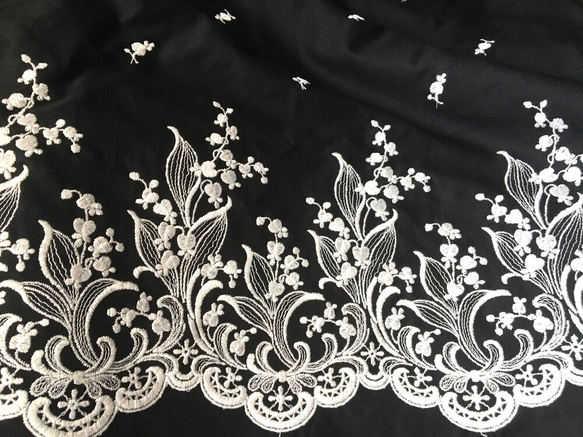 レース生地 刺繍生地 すずらん 布 kijiya 的作品 4558866｜Creema