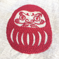 刺繍生地 だるま 3枚目の画像