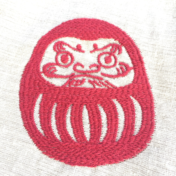 刺繍生地 だるま 4枚目の画像