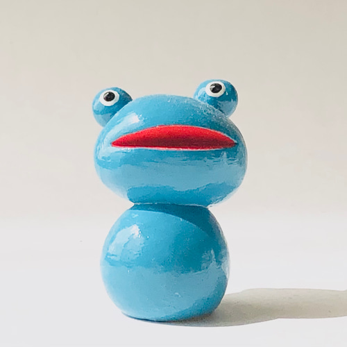 かえるの置物／にっこり／ターコイズブルー／全7色 その他置物