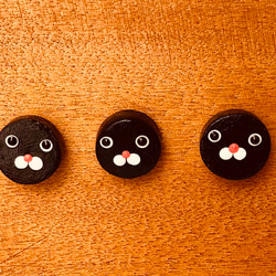 黒猫のプッシュピン／5個セット 3枚目の画像