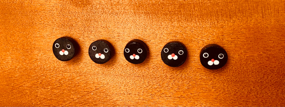 黒猫のプッシュピン／5個セット 4枚目の画像