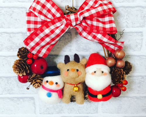 クリスマスリース 羊毛フェルト 羊毛フェルト koyorino 通販 10470687