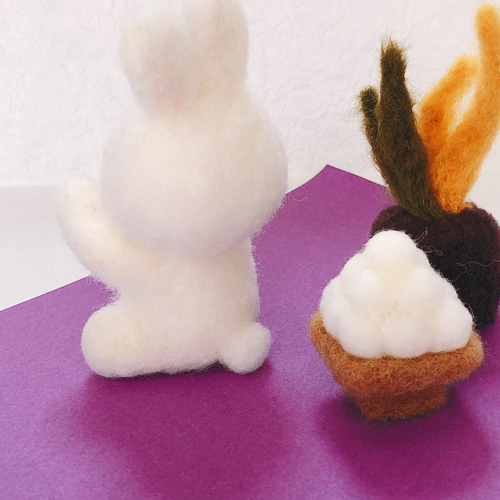 n*i様 羊毛フェルト　お月見飾り 羊毛フェルト お月見飾り うさぎ - メルカリ