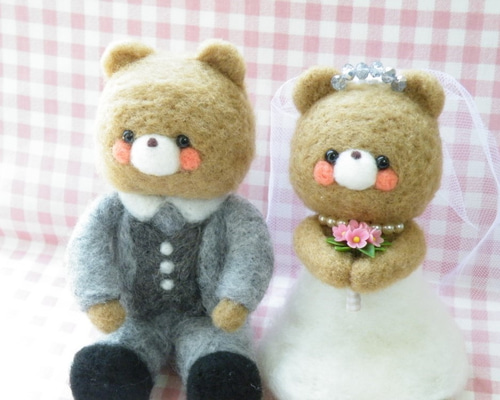 期間限定価格】ウェディングくまちゃんウェルカムドール 羊毛