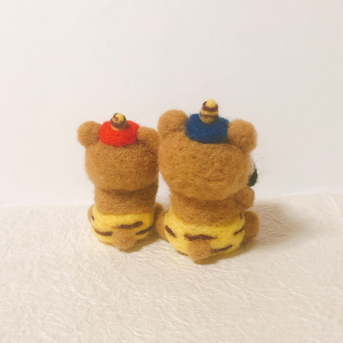 節分鬼くまちゃん親子 羊毛フェルト 羊毛フェルト koyorino 通販