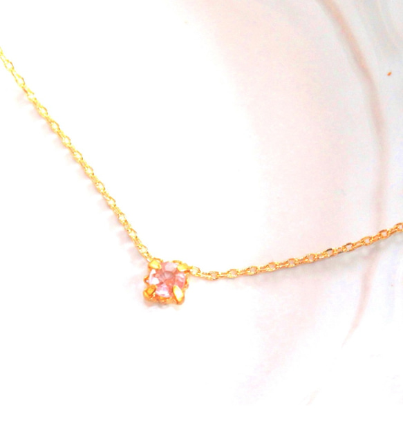 プチプラRシリーズ第6号☆ pink spinel necklace 1枚目の画像