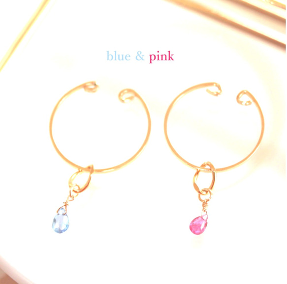 プチプラRシリーズ第14号☆ 着せ替え ceylon blue - 2way  Sapphire Earrings 2枚目の画像