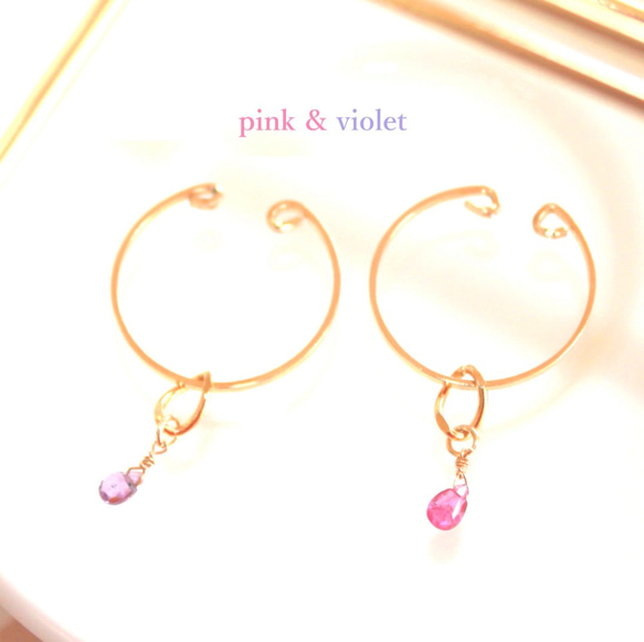 プチプラRシリーズ第17号☆ 着せ替え- 2way  Sapphire Earrings 2枚目の画像