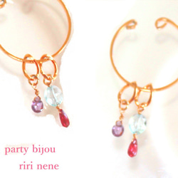 プチプラRシリーズ第20号☆ 着せ替え- 2way  Sapphire Earrings 2枚目の画像