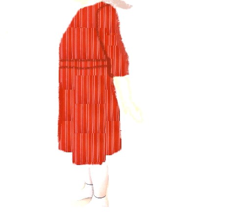 かわいい コットン ワンピース 赤ストライプ