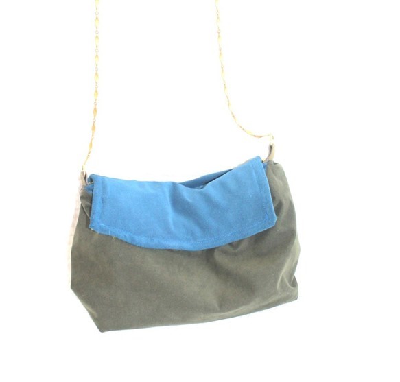 3way Leather Bag -blue & green- 2枚目の画像