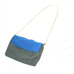 3way Leather Bag -blue & green- 4枚目の画像