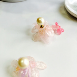 【creema限定】紫陽花のピアス【ピンク】紫陽花の花たっぷり① 再販92 3枚目の画像