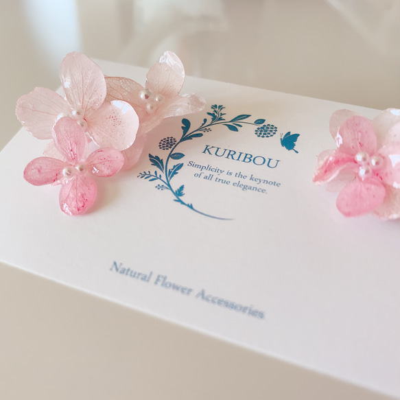 【creema限定】紫陽花のピアス【ピンク】紫陽花の花たっぷり① 再販92 4枚目の画像
