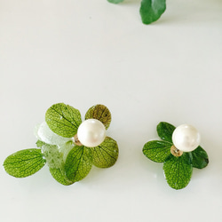 繡球花造型耳環【綠色漸層】 第2張的照片