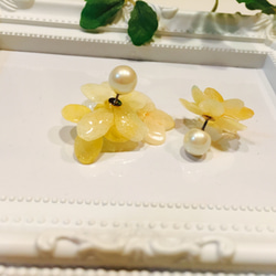 紫陽花のピアスorイヤリング  〜yellow〜 4枚目の画像