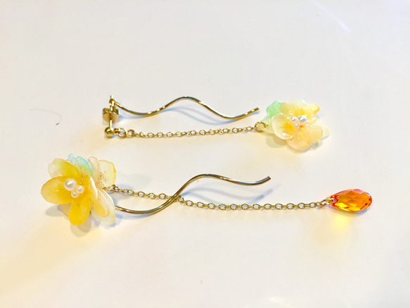 秋季新品：桂花色耳環 第3張的照片