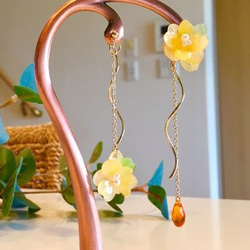 秋季新品：桂花色耳環 第2張的照片