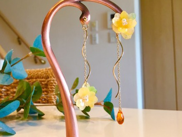 秋季新品：桂花色耳環 第2張的照片