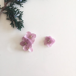 【Creema限定】紫陽花の花たっぷりピアス　　ラベンダー 5枚目の画像