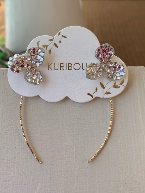 施華洛世奇和保留的繡球花耳環 第4張的照片