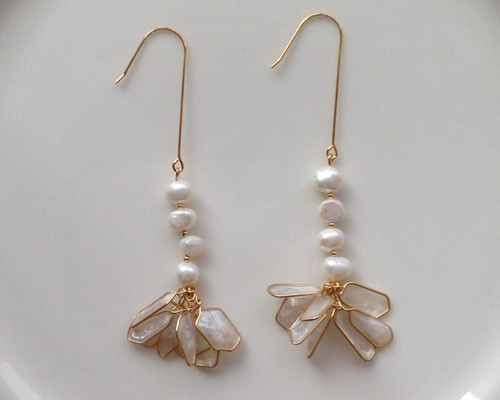 ハンドメイドピアス3316 台湾ハンドメイド！ フラワーアクセサリーシリーズ No.06