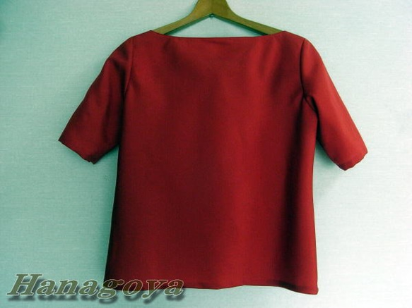 ５色４サイズ受注裁ちのドレープシャツ(赤) 4枚目の画像