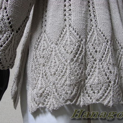 絹混紡レーシーな透かし編みチュニック（M） 4枚目の画像