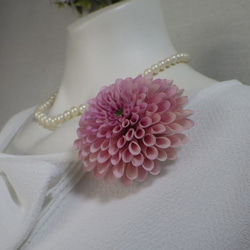 組み合わせ色々～中輪ぽんぽん菊のコサージュ＆髪飾り（ピンク） 6枚目の画像