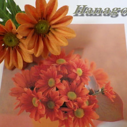「再販」組み合わせ色々～小菊のコサージュ＆髪飾り（オレンジ） 3枚目の画像
