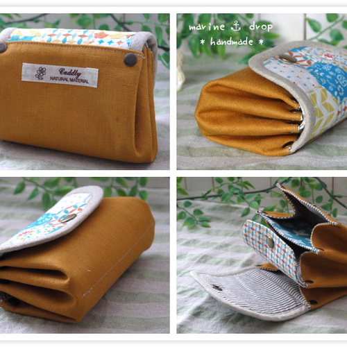 北欧風ファブリック＊アコーディオンポーチ・パッチワーク ポーチ  