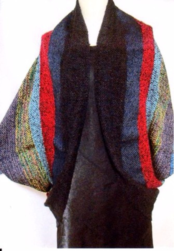 シルクの手織りのストールボレロ風 5枚目の画像