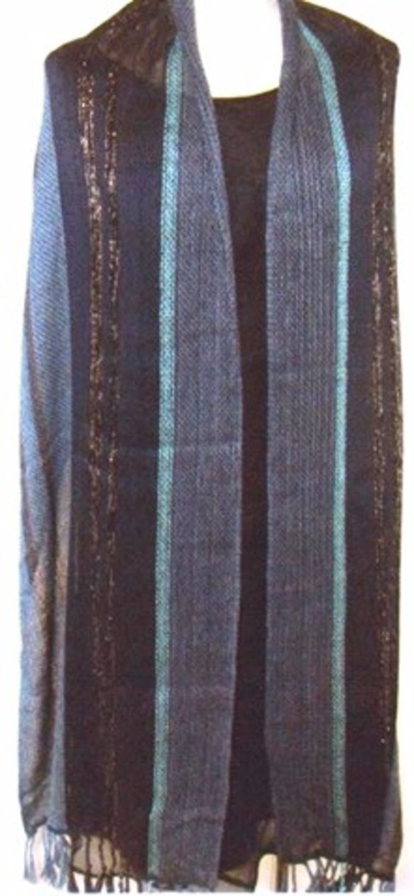 シルクの手織りストール 4枚目の画像
