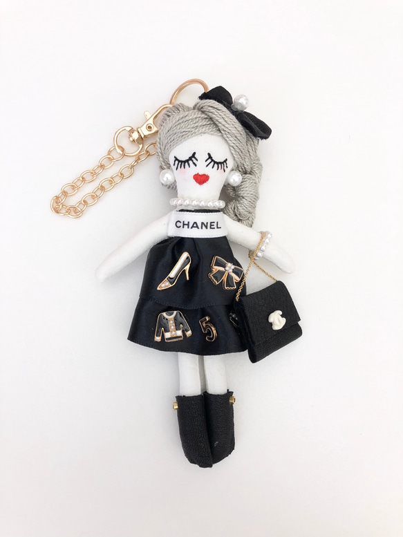 おしゃれブラックバッグ付きルルベちゃんバッグチャーム バッグ 