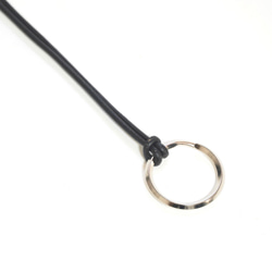 Clochette necklace / レザークロシェット キーケース ヌメ革 ナチュラル ブラック キーストラップ 6枚目の画像