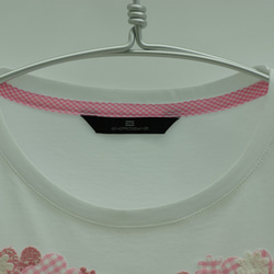 フラワーモティーフTシャツ／ピンク 3枚目の画像