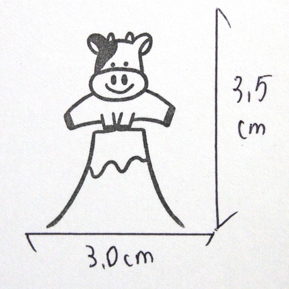 I196-102　富士山と牛 2枚目の画像