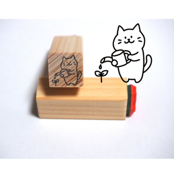 J-83　水やり猫 1枚目の画像