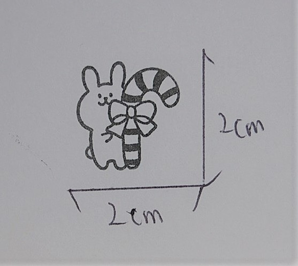 ラバースタンプ☆クリスマスウサギ　H-128-43 2枚目の画像